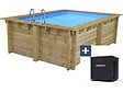 HABITAT ET JARDIN - Piscine bois rectangle " Caimans 140 " - 4.10 x 3.00 x 1.39  m + Pompe à chaleur  3.5 kw/h - vignette