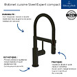 VILLEROY ET BOCH - Robinet cuisine semi-pro  Steel Expert compact window noir mat - vignette