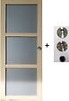 GD MENUISERIES - Porte Coulissante Ayous 3 Panneaux Gris Clair H204 x L83 cm, Galandage, kit finition (coquille et tire doigt) - vignette