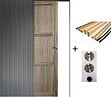 GD MENUISERIES - Porte Coulissante bois Frake 3 Panneaux H204 x L83 cm, Galandage, kit finition (coquille et tire doigt) - vignette