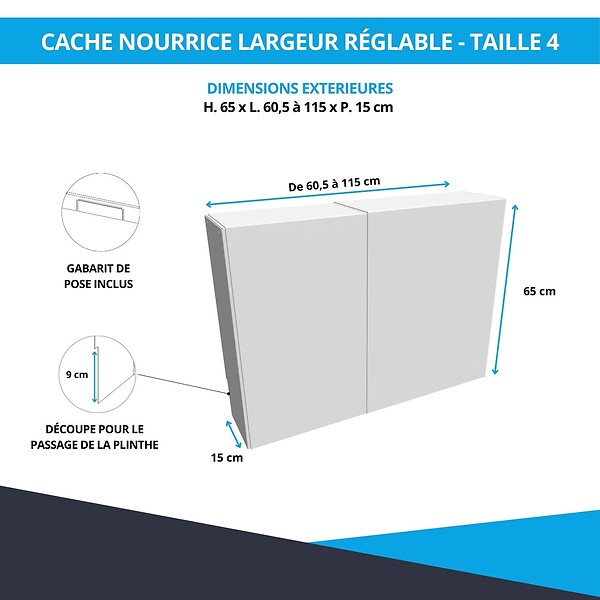 ATOLE - ache nourrice plomberie ATOLE en acier Blanc - Largeur réglable - Taille 4 - large