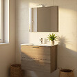 VITRA - Vitra  Mia ensemble avec meuble  pré-assemblé 79x61x39,5 cm + miroir + lavabo en céramique + éclairage LED, cordoba (MIASET80C) - vignette