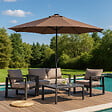 CONCEPT USINE - Parasol marron rond 292 x 292 m led MANAROLA $ - vignette