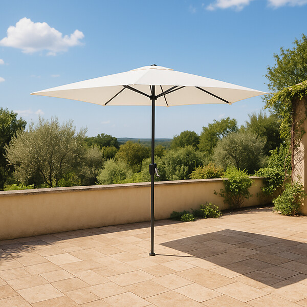 CONCEPT USINE - Parasol  ecru  rond 2,5 x 2,5 m COME - large