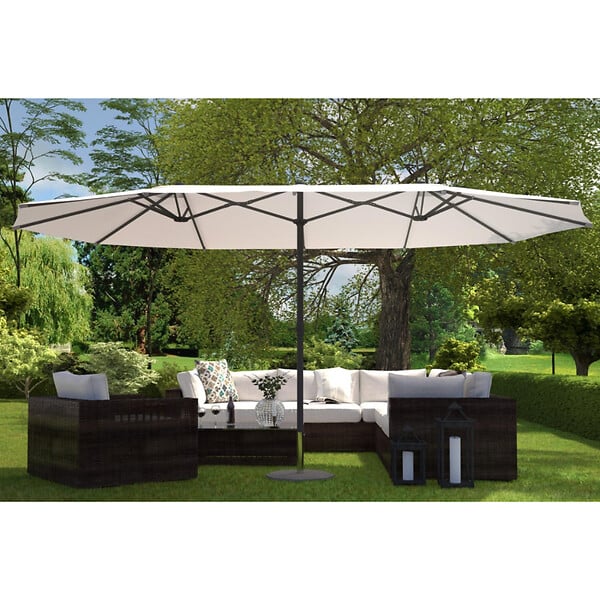 CONCEPT USINE - Parasol double ecru droit ovale 27 x 46 m VENICE $ - large