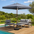 CONCEPT USINE - Parasol  gris droit rond 3 x 3 m PALAWAN - vignette