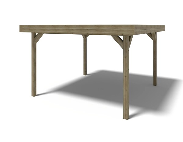 ALTANKA - Pergola de jardin 4.04x4.04m avec panneaux - traité - ALT132 - large