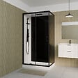 AURLANE - Cabine de douche 110x80x215cm - Verre Trempé - Mitigeur Noir - DUALITY 4 RECTANGLE - vignette