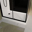 AURLANE - Cabine de douche 110x80x215cm - Verre Trempé - Mitigeur Noir - DUALITY 4 RECTANGLE - vignette