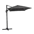 OVIALA - Parasol déporté 2x3 m et 4 dalles à remplir aluminium gris - Amalya - vignette