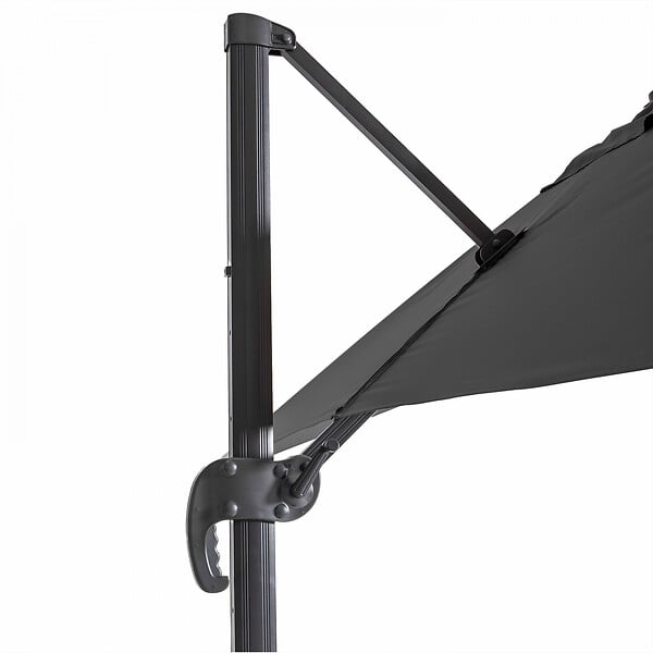 OVIALA - Parasol déporté 2x3 m et 4 dalles à remplir aluminium gris - Amalya - large