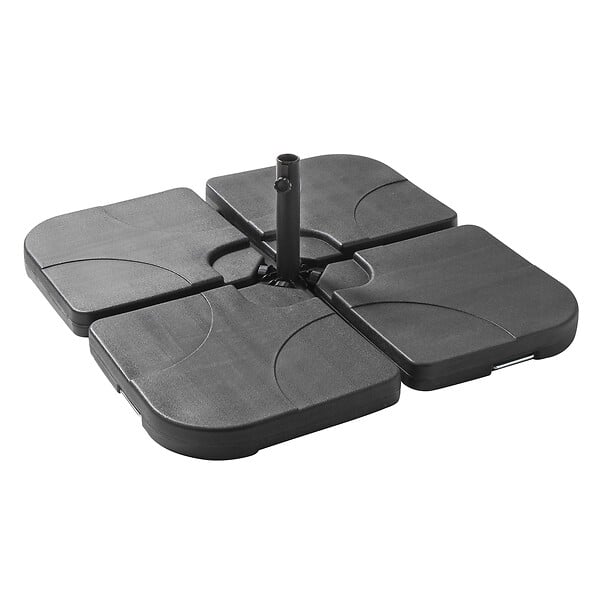 OVIALA - Parasol déporté 2x3 m et 4 dalles à remplir aluminium gris - Amalya - large