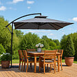 CONCEPT USINE - Parasol gris déporté carré 3 x 3 m CAPRI $ - vignette