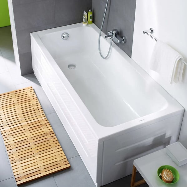 DURAVIT - Baignoire droite 170 X 75 D-Code + Pare bain AURYS Raywall noir mat gauche - large