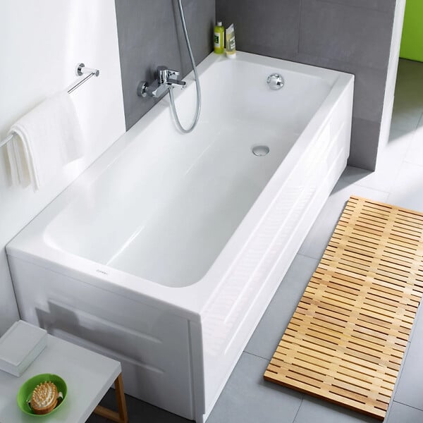 DURAVIT - Baignoire droite D-Code 170 x75 cm + Pare bain droit AURYS Raywall chromé version droite - large
