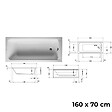 DURAVIT - Baignoire droite D-Code 160 x70 cm + Pare bain droit AURYS Raywall chromé - vignette