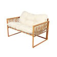 CONCEPT USINE - Salon de jardin 4 places effet rotin coussins blancs TURINI - vignette