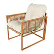 CONCEPT USINE - Salon de jardin 4 places effet rotin coussins blancs TURINI - vignette