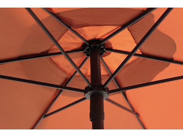 HABITAT ET JARDIN - Table et chaises de jardin avec parasol en métal "Convivia" - 6 places - Terracotta - large