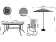 HABITAT ET JARDIN - Table et chaises de jardin avec parasol en métal "Convivia" - 6 places - Gris clair - vignette