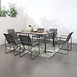 CONCEPT USINE - Salon de jardin 6 places anthracite et bois FOGGIA - vignette