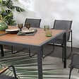 CONCEPT USINE - Salon de jardin 6 places anthracite et bois FOGGIA - vignette