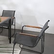 CONCEPT USINE - Salon de jardin 6 places anthracite et bois FOGGIA - vignette