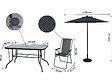 HABITAT ET JARDIN - Table et chaises de jardin avec parasol en métal "Convivia" - 6 places - Gris anthracite - vignette