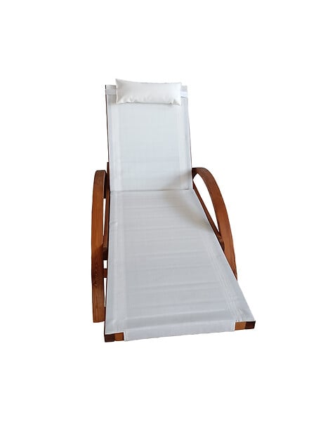CONCEPT USINE - Transat en bois et toile PVC blanc NAARI $ - large