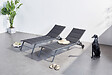 CONCEPT USINE - Lot de 2 transats aluminium noir LISBOA - vignette