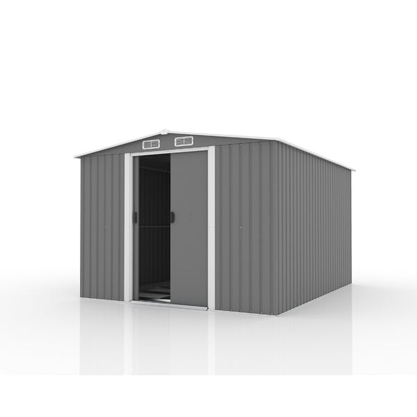 CONCEPT USINE - Abri de jardin en metal 8.08m2 Gris JURA - large