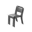 CONCEPT USINE - Lot de 4 chaises en acier gris foncé BERGAME - vignette