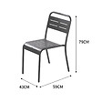CONCEPT USINE - Lot de 4 chaises en acier gris foncé BERGAME - vignette