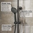 AICA SANITAIRE - AICA colonne de douche thermostatique avec douchette 3 jets, douche de tête 20 x 20 cm, ensemble de douche en acier inoxydable - vignette