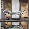 CONCEPT USINE - Hamac sur pied 26 m avec toile en polyester bleu et vert COPACABANA - vignette