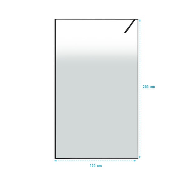 AURLANE - Paroi de douche 120x200cm - Verre degrade blanc effet brume - Encadrement noir mat - NEPHELIE - large