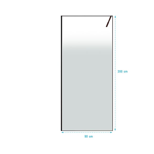 AURLANE - Paroi de douche 90x200cm - Verre degrade blanc effet brume - Encadrement noir mat - NEPHELIE - large