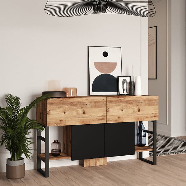 CONCEPT USINE - Console avec rangements style industriel TARI - large