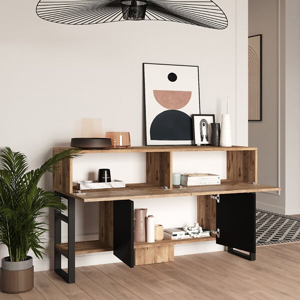 CONCEPT USINE - Console avec rangements style industriel TARI - large