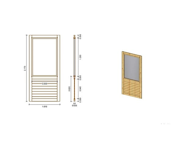 ALTANKA - Panneau pour pergola avec fenêtre 1,01x2,17m - ALT16 - large