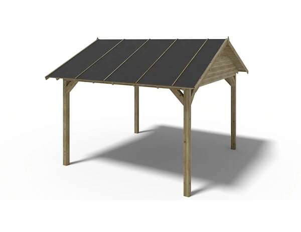 ALTANKA - Pergola de jardin 4.04x4.04m avec panneaux - traité - ALT127 - large