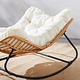CONCEPT USINE - Fauteuil à bascule en résine tressée coussin beige CANGGU - vignette
