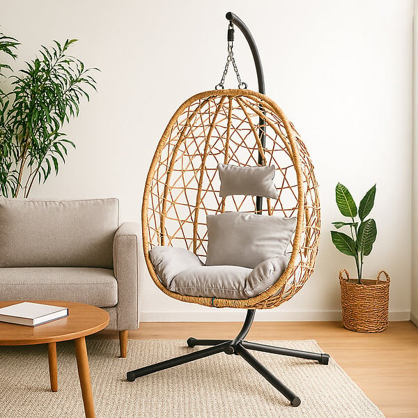 CONCEPT USINE - Fauteuil suspendu effet rotin CUZCO - large