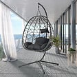 CONCEPT USINE - Fauteuil suspendu effet rotin noir CUZCO $ - vignette