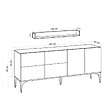 CONCEPT USINE - Buffet effet travertin 180 cm 6 portes et étagère AURA - vignette