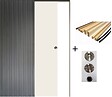 GD MENUISERIES - Porte Coulissante Blanc Pur Lacdor  H204 x L73 cm, Galandage, kit finition (coquille et tire doigt) - vignette