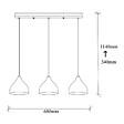 CONCEPT USINE - Suspension en métal noir 3 ampoules LOUISE - vignette