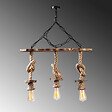 CONCEPT USINE - Suspension rustique filaire 3 lampes cordes et bois ZYA $ - vignette