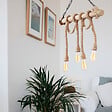 CONCEPT USINE - Suspension rustique filaire 4 lampes cordes et bois LOANE $ - vignette