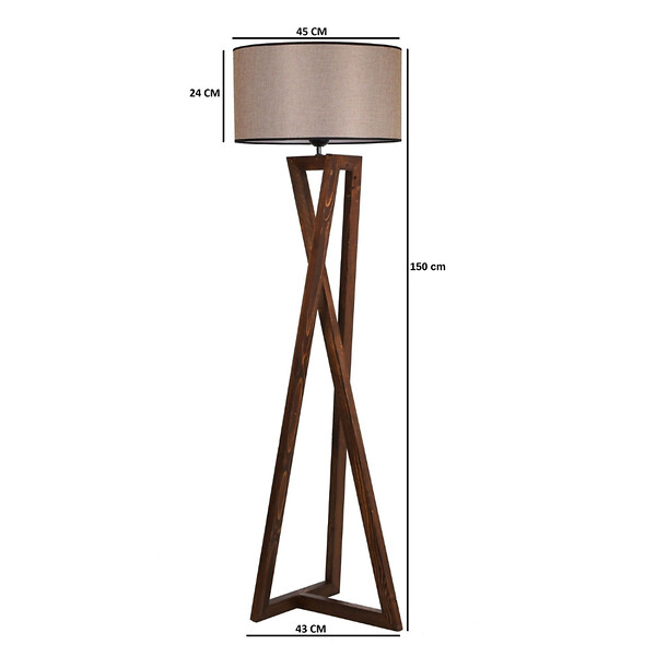 CONCEPT USINE - Lampadaire design bois et tissu CHLOE - large